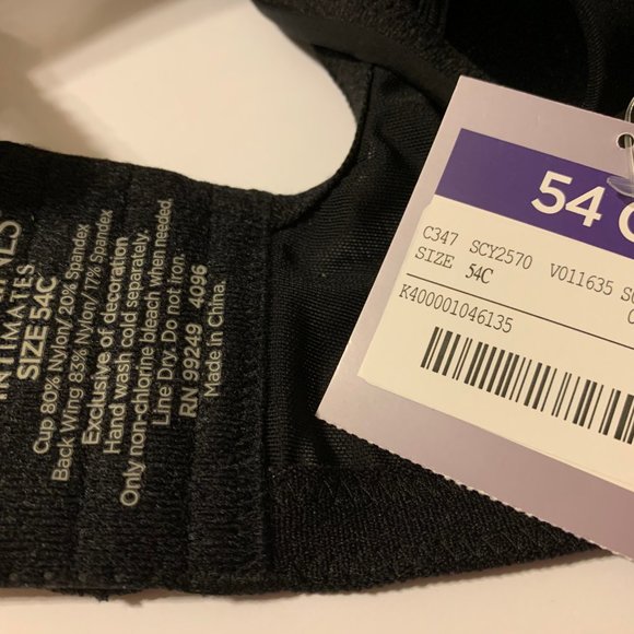 Catherines Uplifting Plunge Bra Underwire Medium Coverage Black Plus Size 54C - Picture 4 of 4